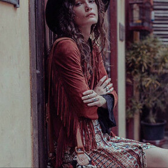 Cleobella Everly Leather Fringe Jacket - Picture 2 of 9